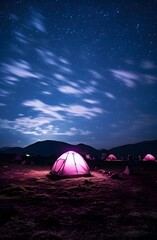 Galactic Campsite: Tent Under the Milky Way's Elegance