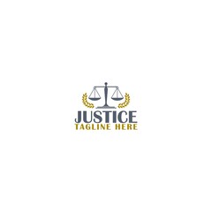 Justice law logo design template. Law firm and attorney Logo isolated on white background