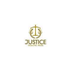 Justice law logo design template. Law firm and attorney Logo isolated on white background