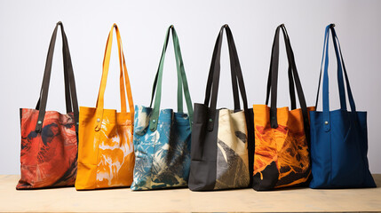 Tote Bags Made from Recycled Canvas Banners or Old Fabrics