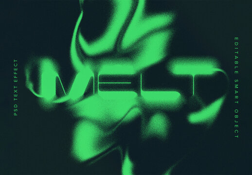 Green Hazy Distorted Text Effect Mockup 