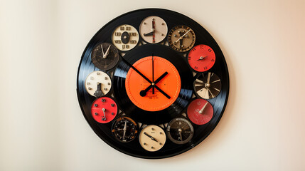 Unique and Eco-Friendly Wall Clock Crafted from Upcycled Vinyl Records, A Stylish Timepiece with a Sustainable Twist