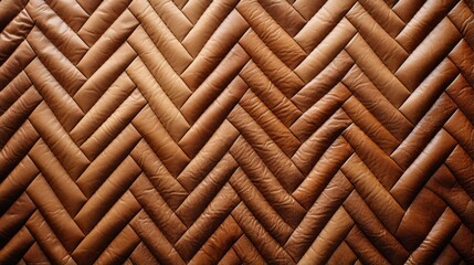 A mesmerizing pattern of tan and brown leather fabric dances across the floor, inspiring awe and a desire to explore its creative beauty