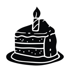 Hand drawing style of cake vector. It is suitable for food icon, sign or symbol.