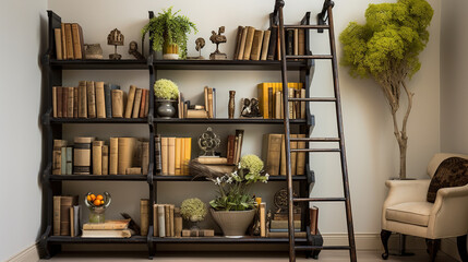 A Cozy Corner of Knowledge, The Enchanting Home Bookshelf Filled with Literary Treasures and Timeless Tales