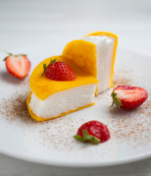 Japanese Sweet Omelette. Japanese dessert made just with eggs in different textures.