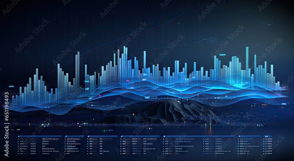 Poster an elegant graph with an up trend generative ai
