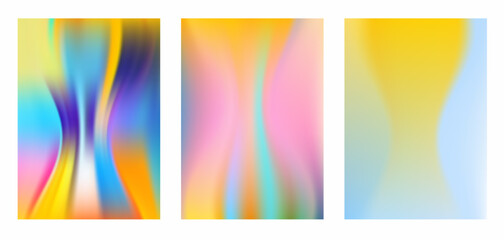 Naklejka premium A set of abstract gradient backgrounds in pastel colors.