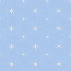 Seamless pattern with stars. Festive pattern with stars. Soft blue background. Print on textiles, clothes, wrapping paper