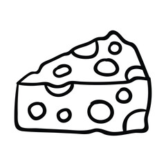 Hand drawing style of cheese vector. It is suitable for food icon, sign or symbol.