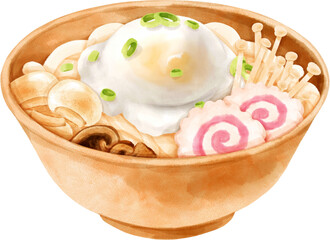 Watercolor Japanese Noodle illustration