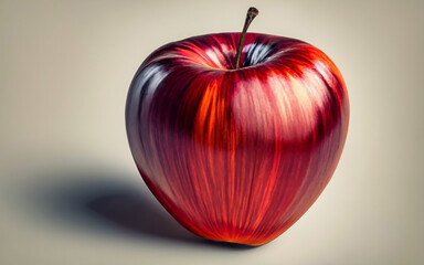 Obraz premium A single, vibrant red apple against a white background.