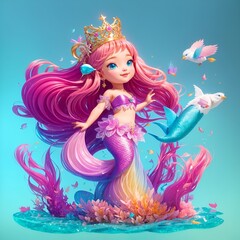 Obraz na płótnie Canvas mermaid with magic wand