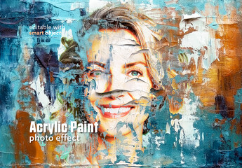 Acrylic Paint Photo Effect - obrazy, fototapety, plakaty