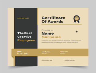 Blue Appreciation and Achievement Certificate Template Design, Clean modern certificate, Diploma Certificate vector template, achievement certificate with badge