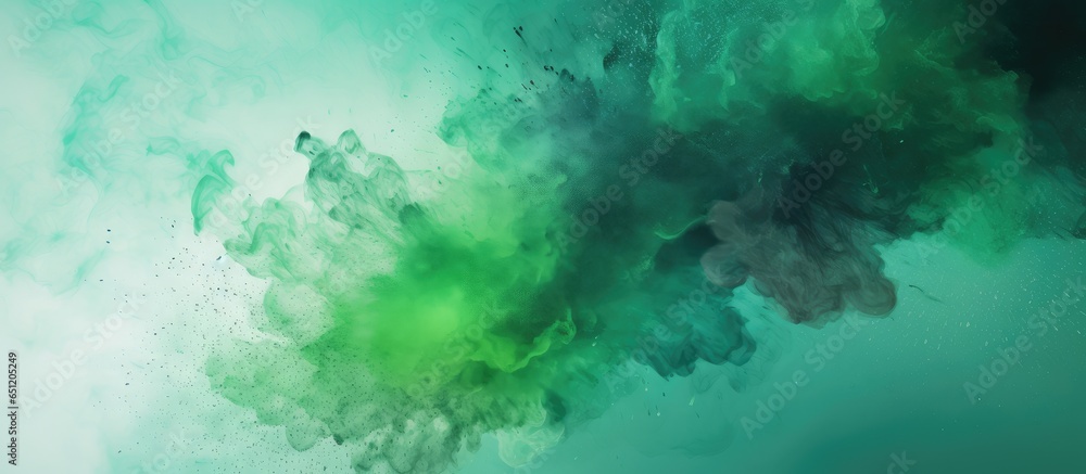 Poster Freezing motion of colorful powder exploding on a isolated pastel background Copy space creates an abstract and vibrant texture