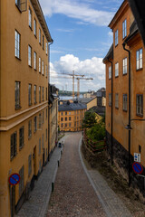 View over Maria Trappgränd, Södermalm, stockholm