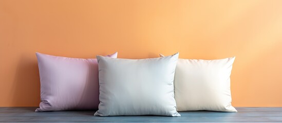 Cushion isolated pastel background Copy space