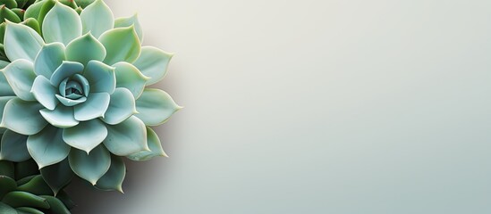Echeveria elegans a small perennial succulent on a isolated pastel background Copy space