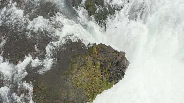 Steadicam aerial video of the Burra River with the Brouarfoss waterfall, Iceland