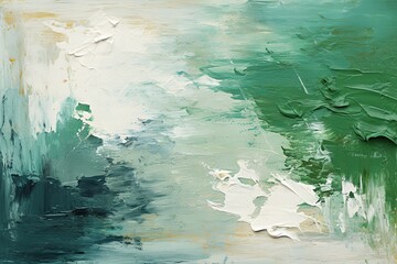 Green & White Brushstrokes Abstract, a Serene Background Texture with Subtle Elegance Evoking Artistic Depth and Timeless Sophistication