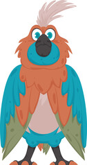 A funny and adorable large parrot that has bright colors. Vector Illustration.