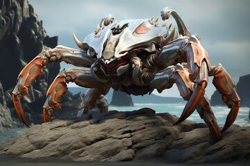 crab on the beach, Generative AI