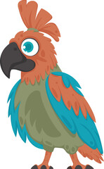 A beautiful bird with bright and cheerful colors. Vector Illustration.