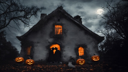 Fototapeta na wymiar Il mistero della notte di Halloween