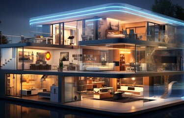 smart home model view. Generative in ai