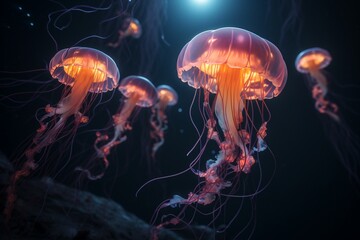 jelly fish in aquarium, Generative AI