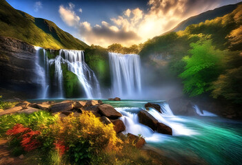 waterfall in nature