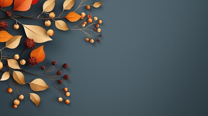 Autumn backgrounds with leaves, frame leaflet style, copy space - obrazy, fototapety, plakaty