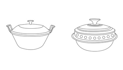 Cook Pan vector line art eps