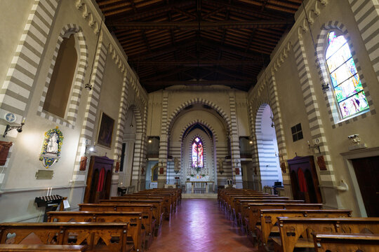 Historic Santa Maria Assunta e San Leonardo church in Lari, Tuscany