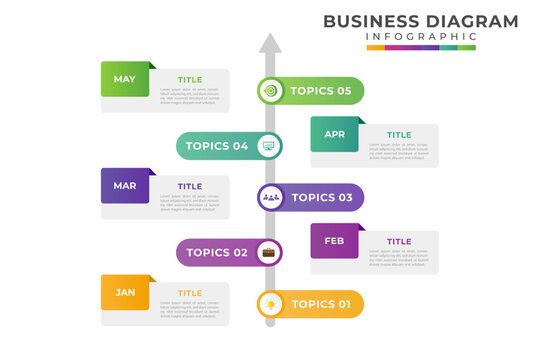 modern vertical timeline infographic with place for date icon and text
