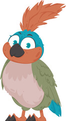 A beautiful bird with bright and cheerful colors. Vector Illustration.