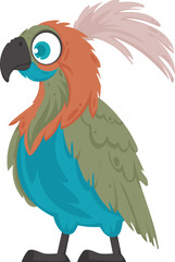 A beautiful bird with bright and happy colors. Vector Illustration.