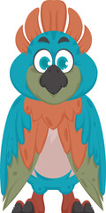 A pretty bird with vivid and happy colors. Vector Illustration.