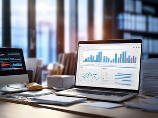 Computer laptop and dashboard for Data document Manage