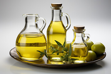 olive oil on white background close up mockup