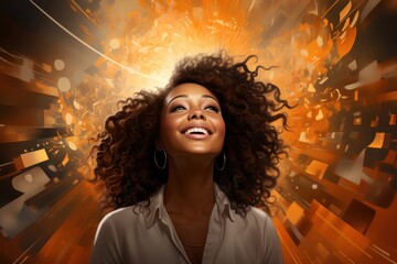 Black Woman Data Analyst Occupation Work Role Work Environment Backdrop Generative AI