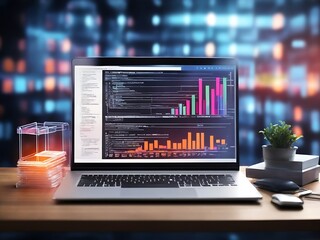 Computer laptop and dashboard for Data document Manage