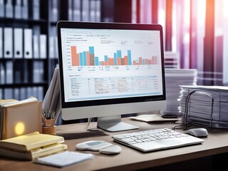 Computer laptop and dashboard for Data document Manage