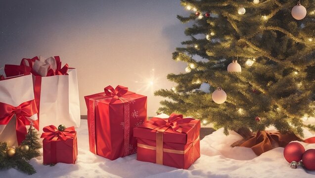 christmas tree with gifts
