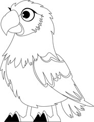 This text is easier to understand if we think of it like a pretty bird with colorful feathers that makes us happy. Childrens coloring page.