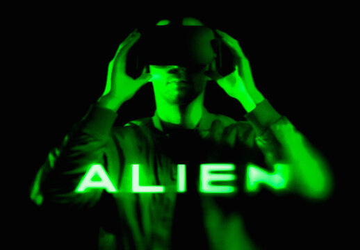 Alien Photo Effect Mockup