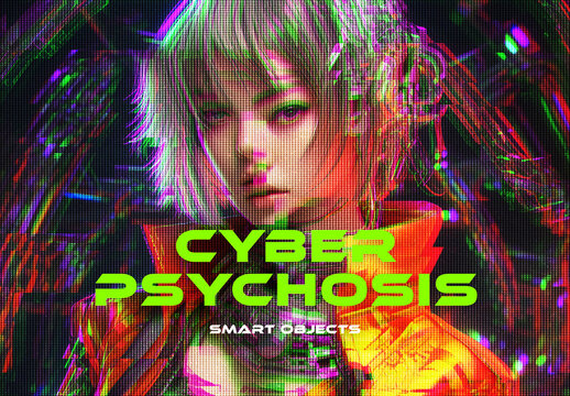 Psychosis Distortion Photo Effect Mockup With Generative AI Preview