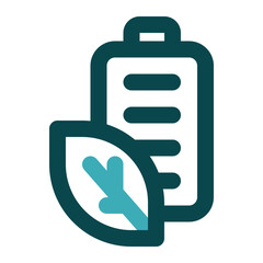 eco battery icon for illustration