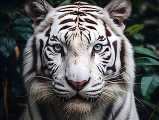 Naklejka premium Majestic White Tiger in Close up